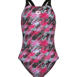 arena Performance Draft V Back Badpak Meisjes - Black Multi/Black