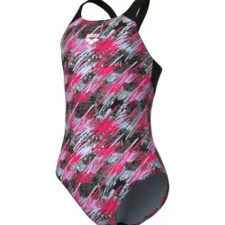 arena Performance Draft V Back Badpak Meisjes - Black Multi/Black