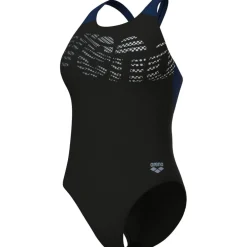 arena Performance Flowing V Back Badpak Dames - Zwart-Navy