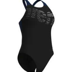 arena Performance Flowing V Back Badpak Dames - Zwart-Navy