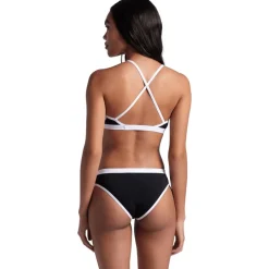 arena Performance Icons Solid Cross Back Bikini Dames - Zwart/Wit