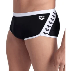 arena Performance Icons Solid Low-Waist Zwemshort Heren - Zwart/Wit