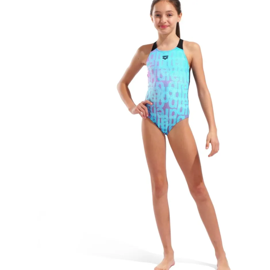 Wedstrijd Zwemkleding < arena Performance Multi Colours V Back Badpak Meisjes - Water Multi/Black