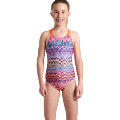 arena Performance Ondulation Swim Pro Back Badpak Meisjes - Multi Violet/Bright Coral