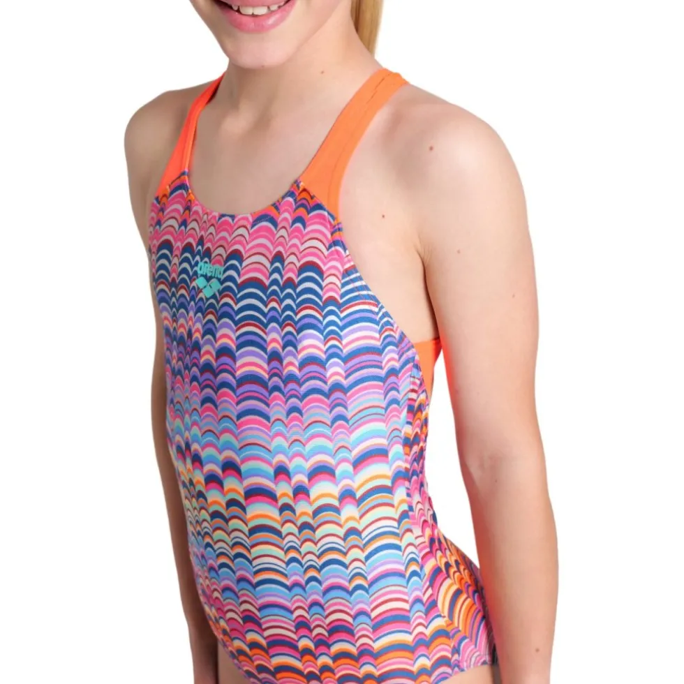 arena Performance Ondulation Swim Pro Back Badpak Meisjes - Multi Violet/Bright Coral