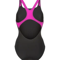 Wedstrijd Zwemkleding|Zwembroeken & Bikini'S < arena Performance Placement Swim Pro Back Badpak Vrouwen - Black/Multi/Very Fuchsia