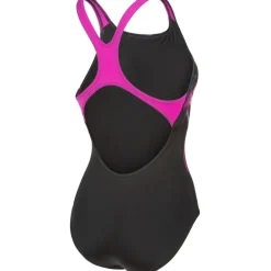 Wedstrijd Zwemkleding|Zwembroeken & Bikini'S < arena Performance Placement Swim Pro Back Badpak Vrouwen - Black/Multi/Very Fuchsia