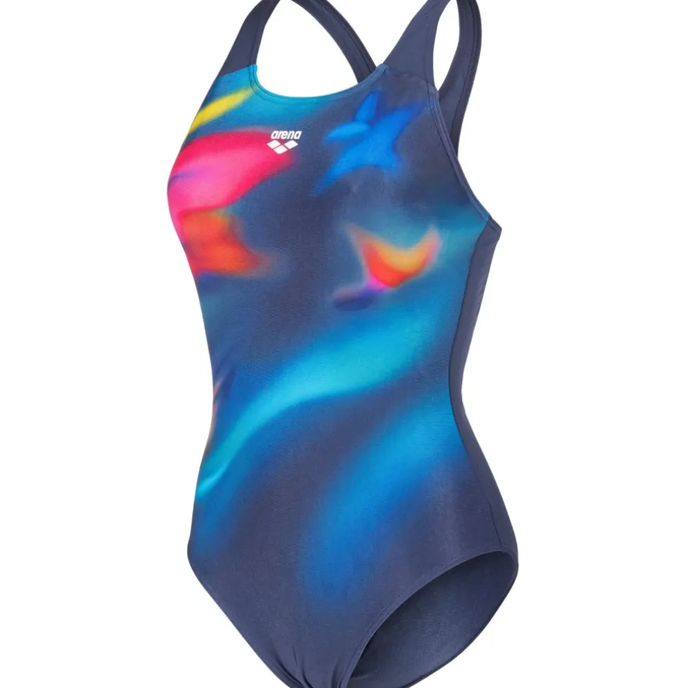 arena Performance Print Control Pro Back Bh badpak vrouwen - Multi/Navy