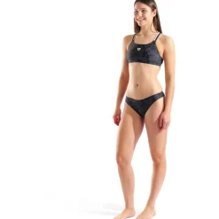 arena Performance Ribbed Bandeau Bikini Dames - Multi Zwart-Zwart-Sea Foam
