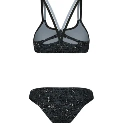 arena Performance Ribbed Bandeau Bikini Dames - Multi Zwart-Zwart-Sea Foam