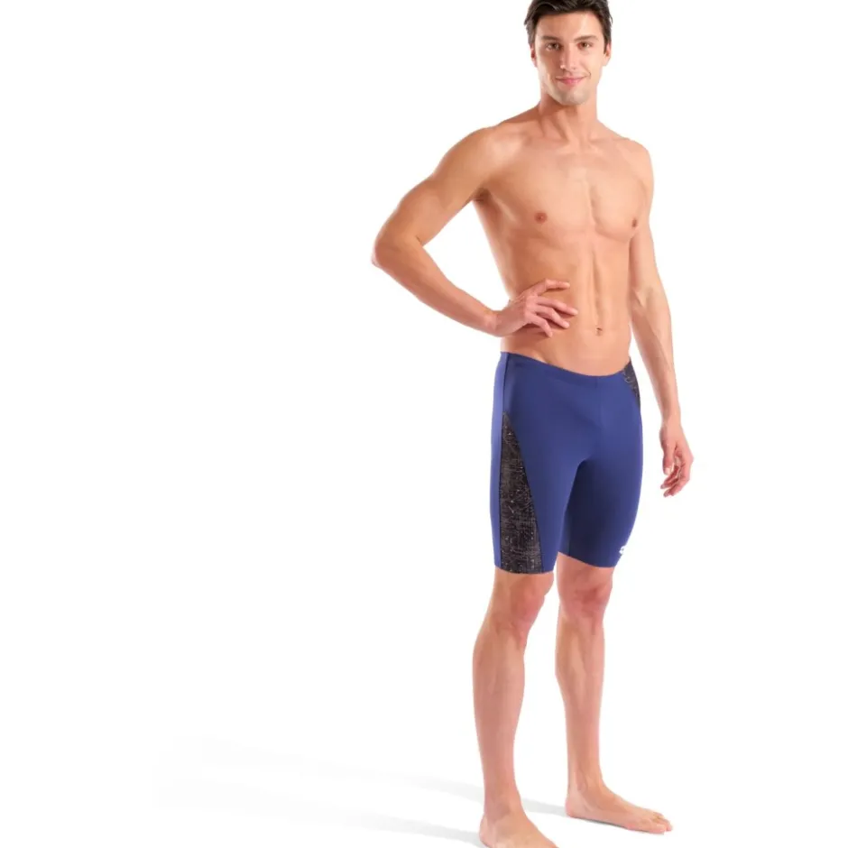 Wedstrijd Zwemkleding < arena Performance Ribbed Zwemjammer Heren - Navy-Multi Black