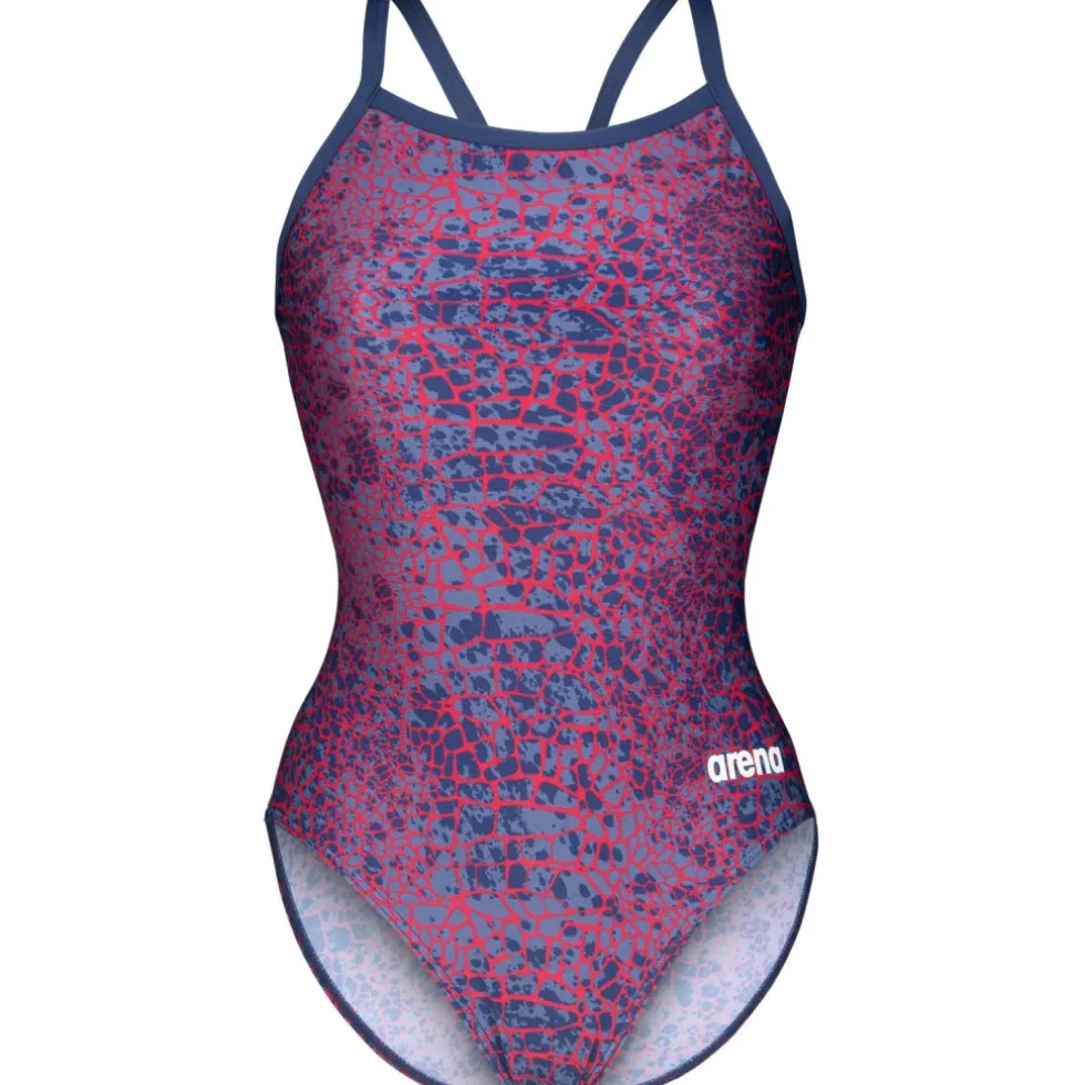 arena Performance Snakeskin Lightdrop Back Badpak Vrouwen - Navy/Team Redwhiteblue