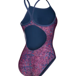 arena Performance Snakeskin Lightdrop Back Badpak Vrouwen - Navy/Team Redwhiteblue