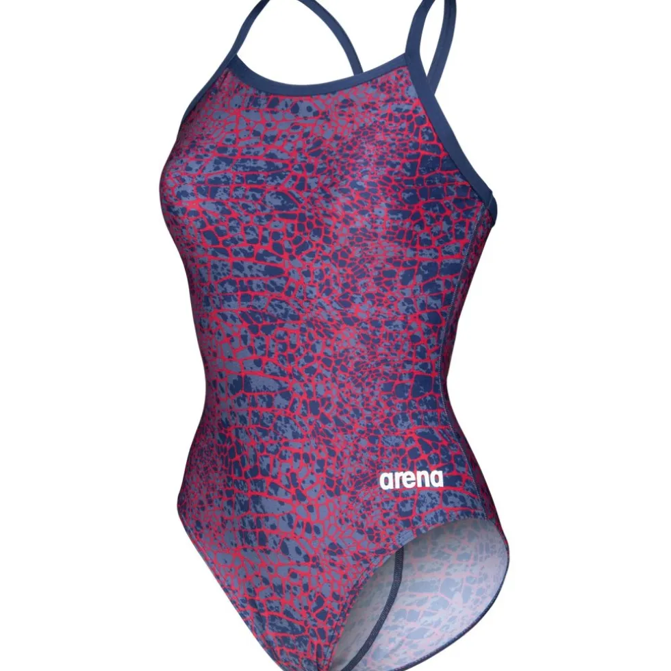 arena Performance Snakeskin Lightdrop Back Badpak Vrouwen - Navy/Team Redwhiteblue