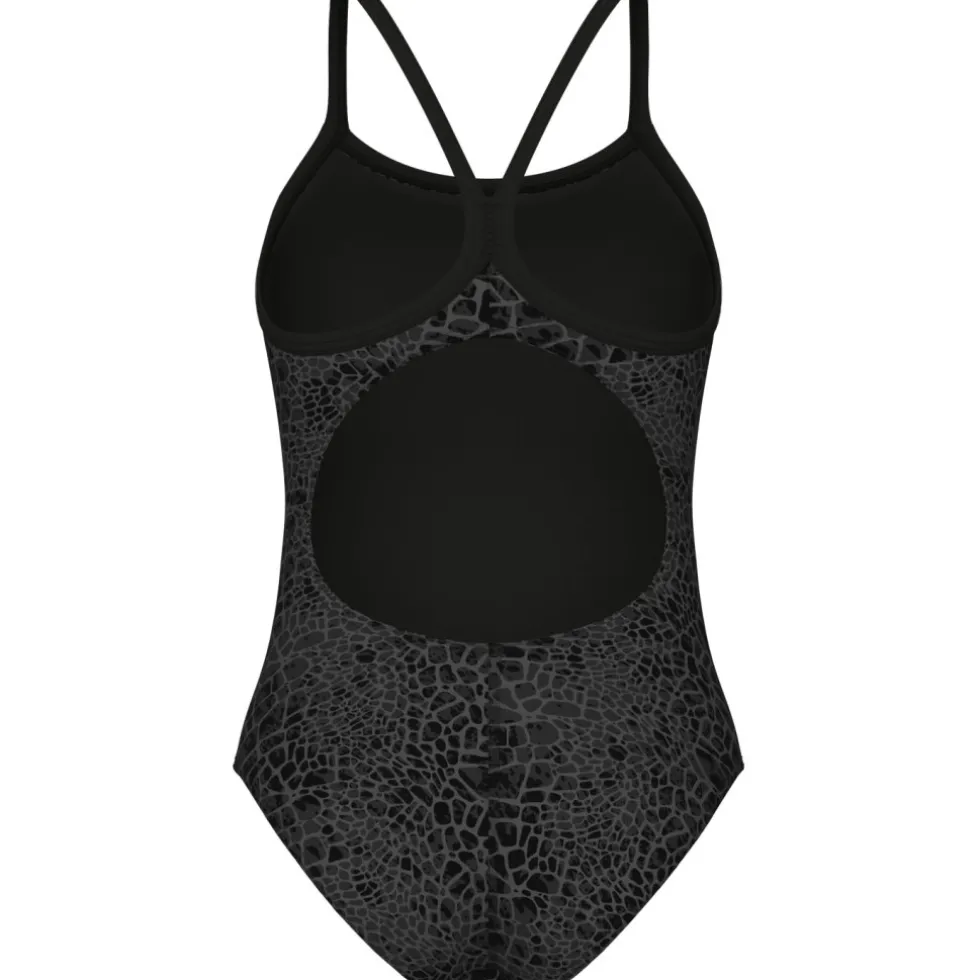arena Performance Snakeskin Lightdrop Back Badpak Dames - Zwart-Team Zwart