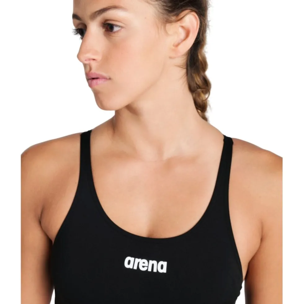 arena Performance Solid Team Swim Tech Badpak Vrouwen - Zwart/Wit