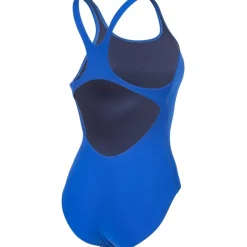 arena Performance Solid Team Swim Pro Badpak Vrouwen - Neon Blue/Team Orange