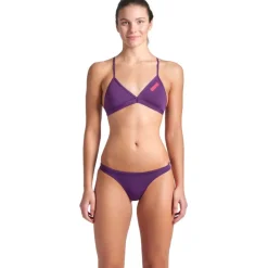 arena Performance Solid Team Bikini Broekje Dames - Plum-Bright Coral