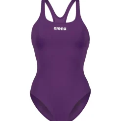 arena Performance Solid Team Swim Pro Badpak Vrouwen - Plum/Wit