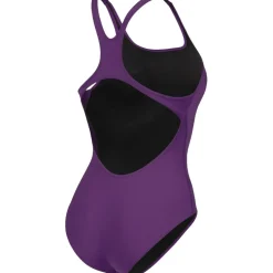 arena Performance Solid Team Swim Pro Badpak Vrouwen - Plum/Wit
