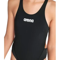 arena Performance Solid Team Swim Tech Badpak Meisjes - Zwart-Wit