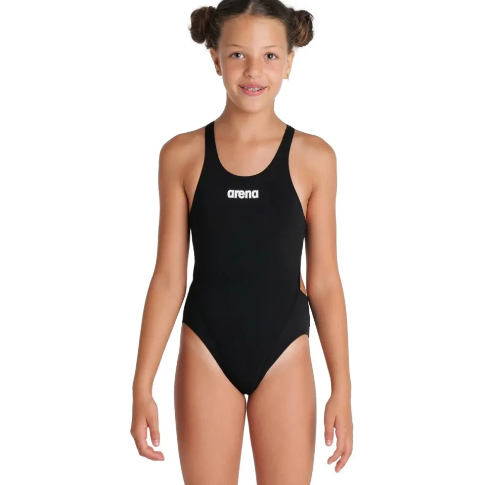 arena Performance Solid Team Swim Tech Badpak Meisjes - Zwart-Wit