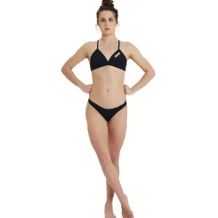 arena Performance Solid Team Bikini Top Dames - Zwart-Wit