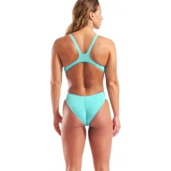 arena Performance Solid Team Swim Tech Badpak Vrouwen - Water/Very Fuchsia