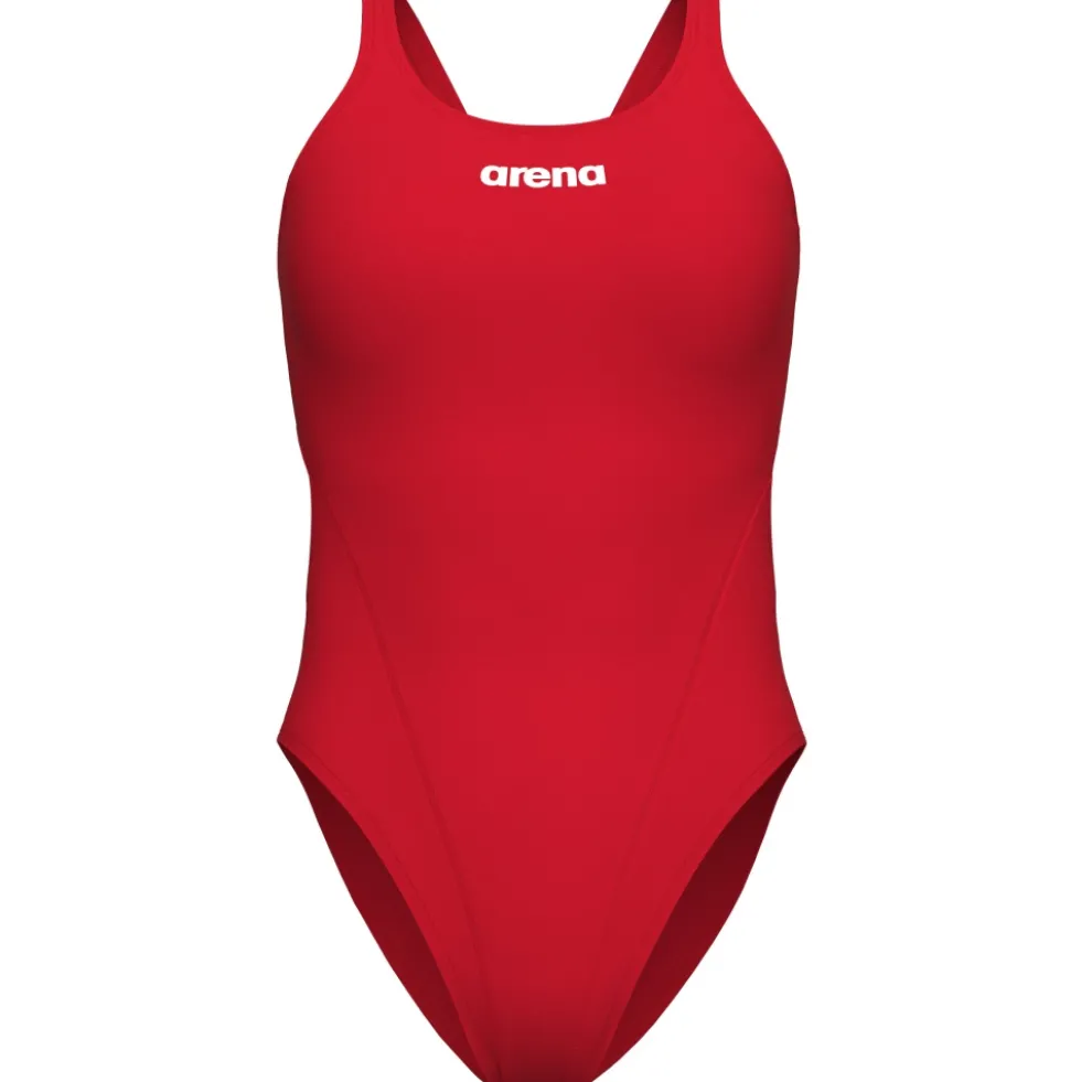 arena Performance Solid Team Swim Tech Badpak Vrouwen - Rood/Wit