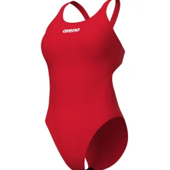 arena Performance Solid Team Swim Tech Badpak Vrouwen - Rood/Wit