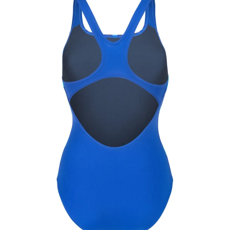 Wedstrijd Zwemkleding|Zwembroeken & Bikini'S < arena Performance Stripes Swim Pro Back Badpak Vrouwen - Blue Multi/Neon Blue