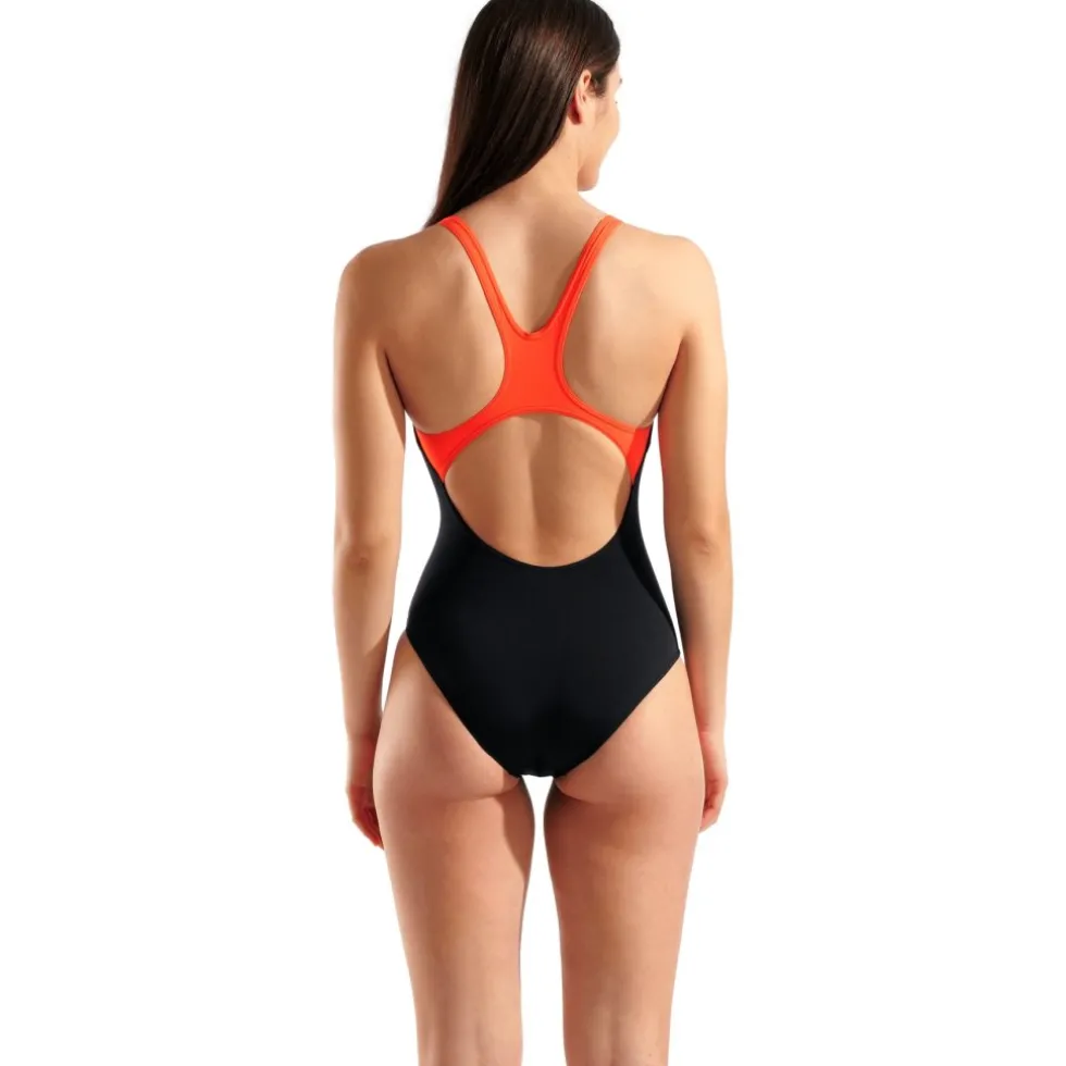 arena Performance Two Sides Swim Pro Back Badpak Dames - Zwart Multi-Zwart-Bright Coral