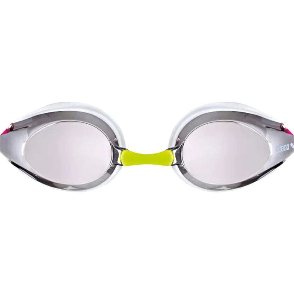 arena Tracks JR Mirror Zwembril Kinderen - Zilver/Wit/Fuchsia