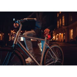 AXA Dwn 100 Fietslamp Vooraan + Dwn Rear Brake Light Fietslamp Achteraan - zwart