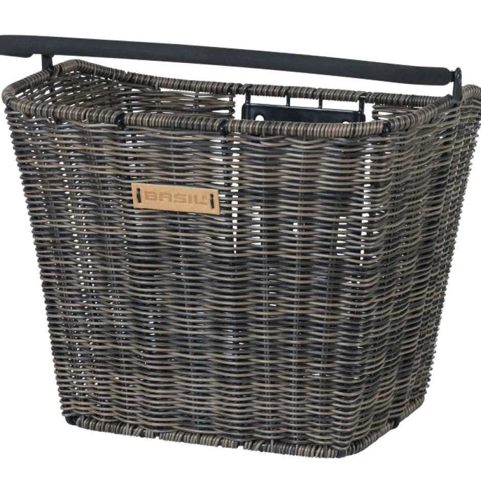 Stuurmanden < Basil Bremen Rattan Look KF Fietsmand - Voor - 27L - dark brown