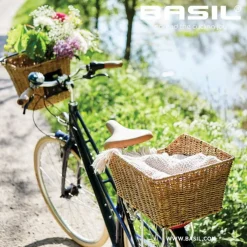 Basil Cento Rattan Look Fietsmand 35L - nature brown