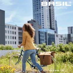 Basil City Dubbele Bagagetas (Paar) - 2x16L - grijs