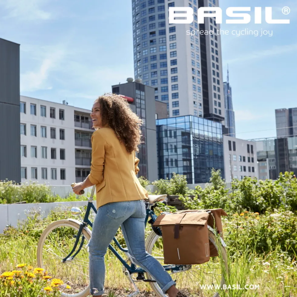 Basil City Dubbele Bagagetas (Paar) - 2x16L - grijs