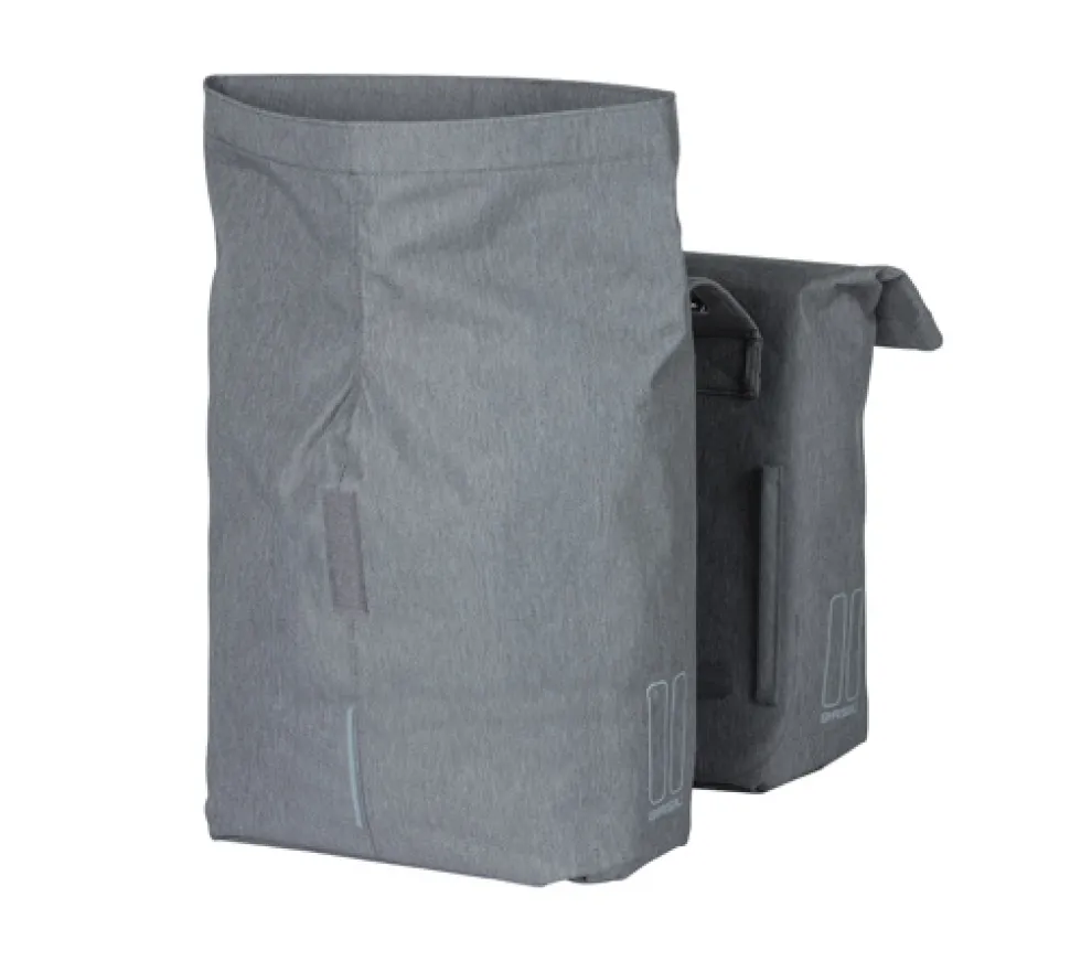 Basil City Dubbele Bagagetas (Paar) - 2x16L - grijs