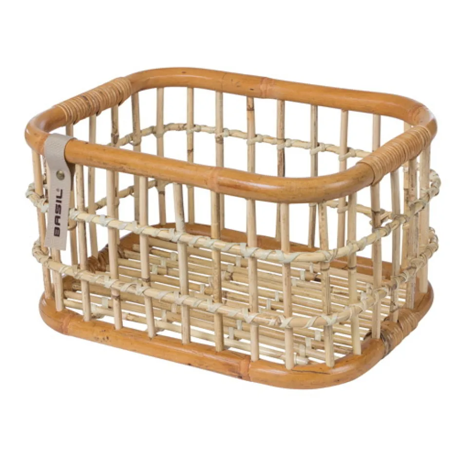 Achtermanden < Basil Green Life Rattan Fietsmand 18L - natural brown