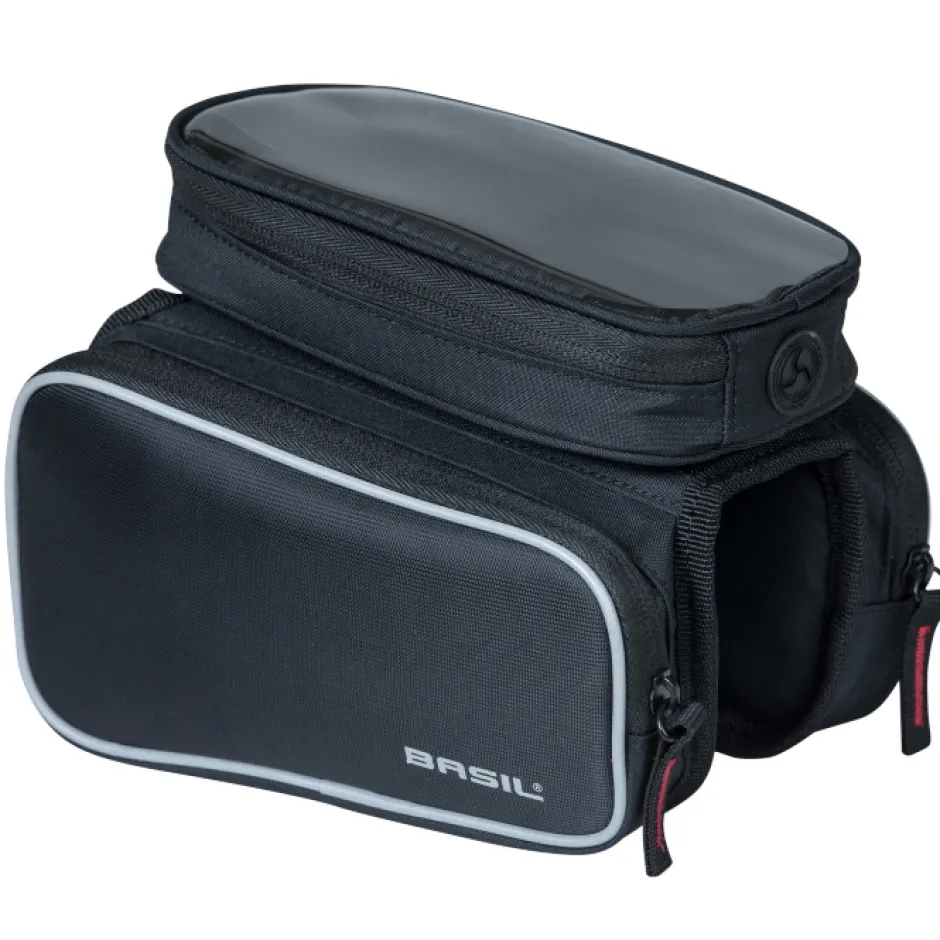Frametassen|Top Tube Bag < Basil Sport Design Double M Tas voor de Bovenbuis - zwart
