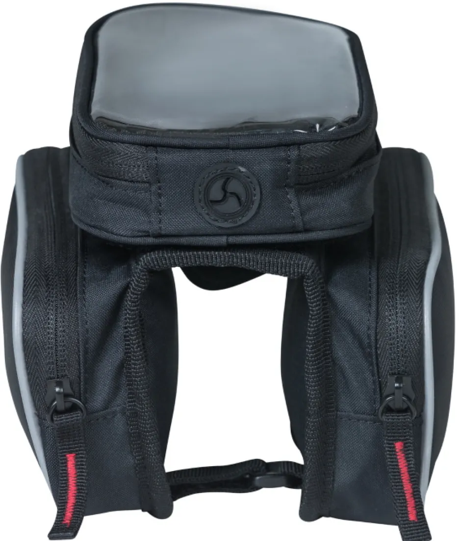Frametassen|Top Tube Bag < Basil Sport Design Double M Tas voor de Bovenbuis - zwart