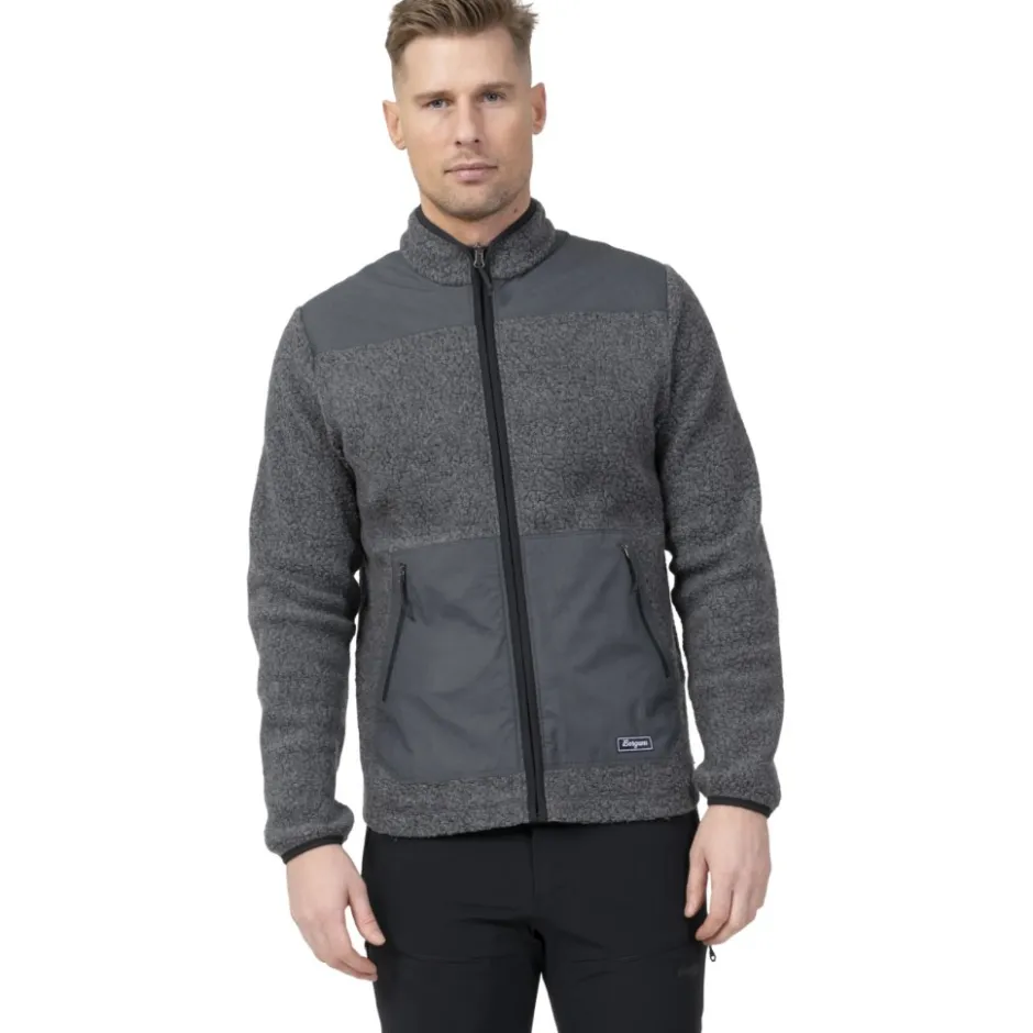Shirts & Midlayers < Bergans Nordarka ReWoo Pie idayer Jas Heren - soid dark grey/dark shadow grey