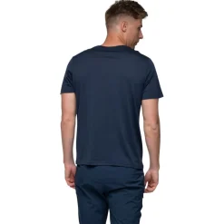 Bergans Rabot Mount Wool T-Shirt Heren - navy blue/warm sand
