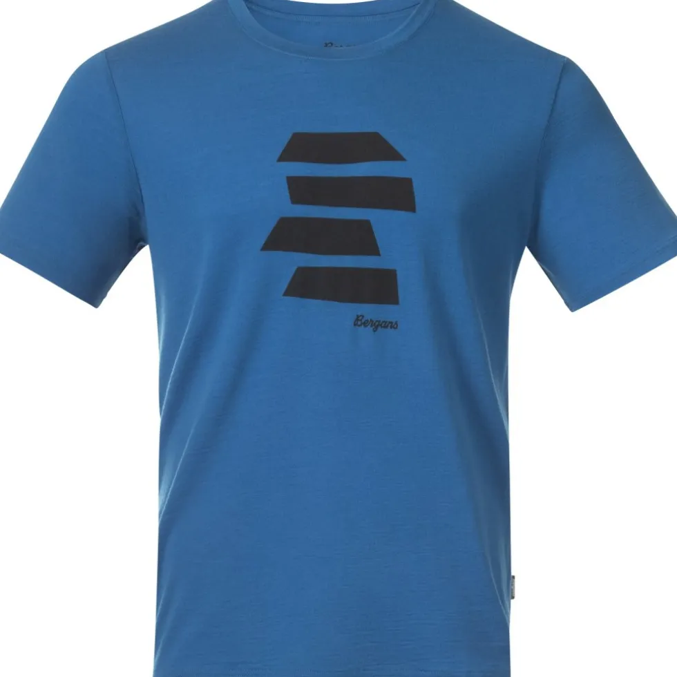 Bergans Rabot Mount Wool T-Shirt Heren - dark aqua lagoon/dark shadow grey pta