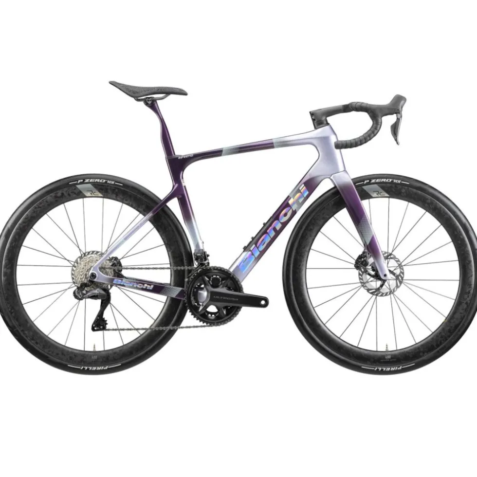 Bianchi INFINITO - Launch Edition - Ultegra Di2 - Carbon Racefiets - 2026 - grey/violet / chrome full glossy