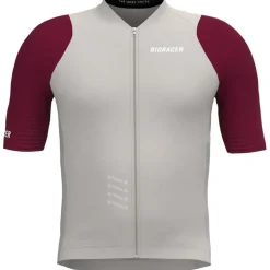 Bioracer Icon Fietstrui Kinderen - warm grey - bordeaux
