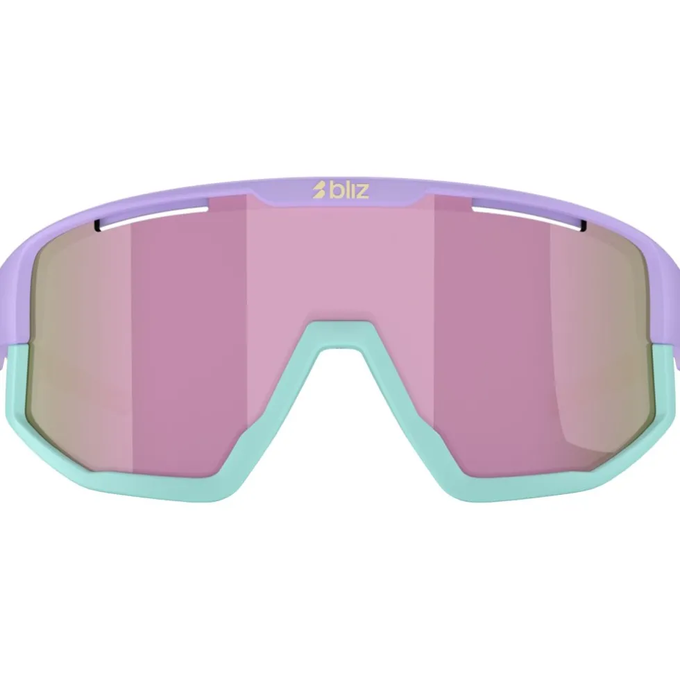 Bliz Fusion Bril - Matt Pastel Purple Yellow Logo - Brown Pink Multi