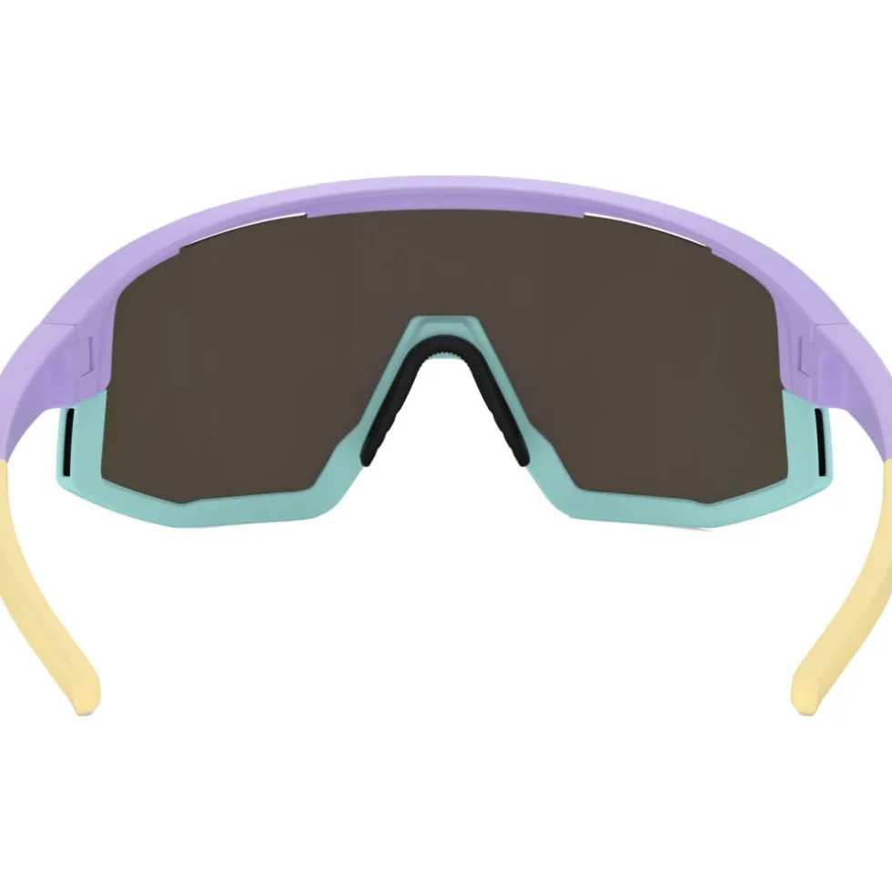 Bliz Fusion Bril - Matt Pastel Purple Yellow Logo - Brown Pink Multi