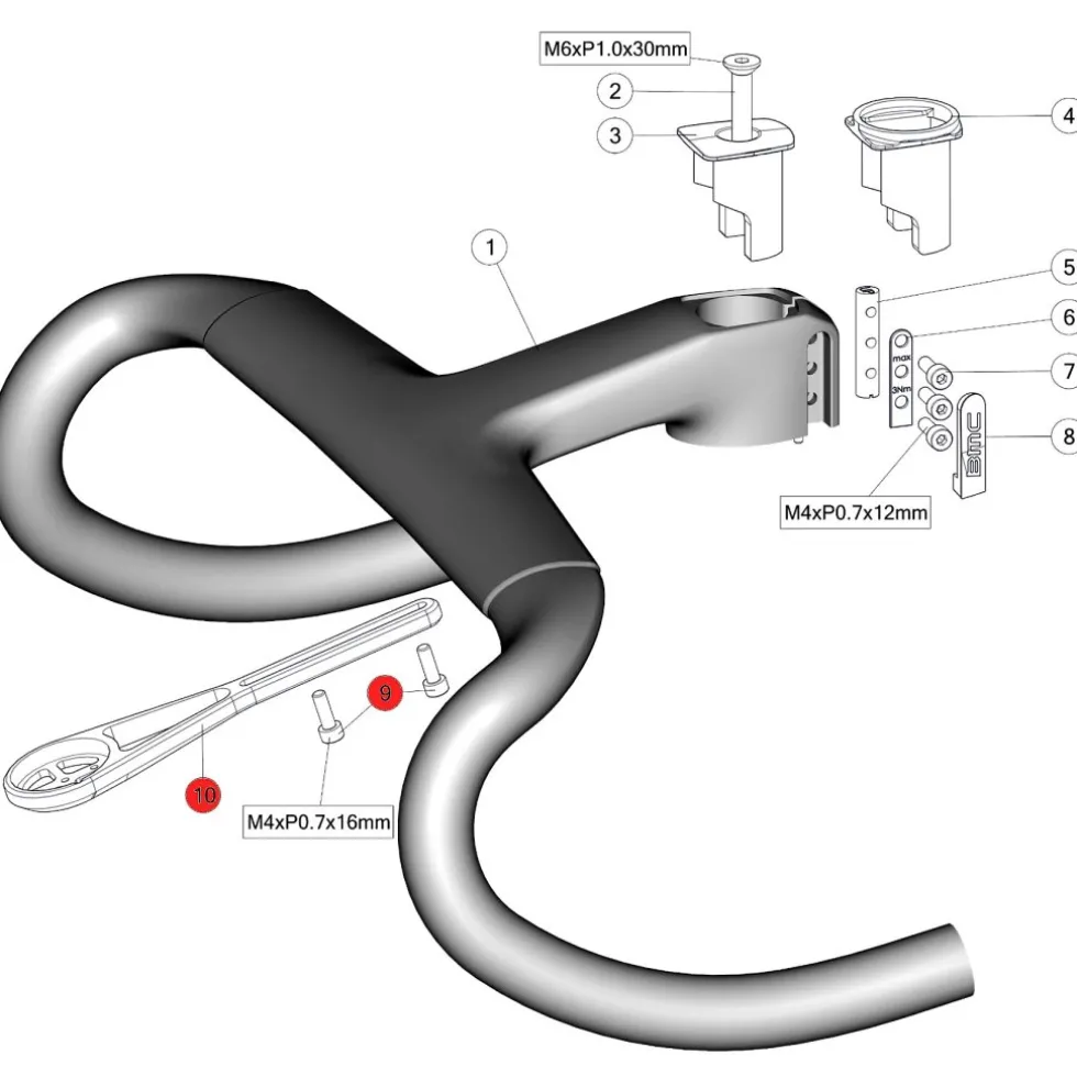 BMC Computerhouder voor ICS Carbon Aero Stuur / Stuurpen Eenheid - 30003730